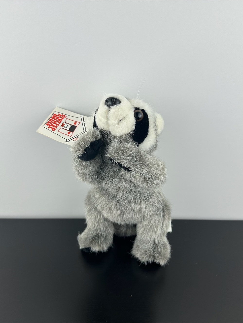 Stuffed Animal House Rare Raccoon 8” Gray White Black Plush Squirrel Skunk NWT